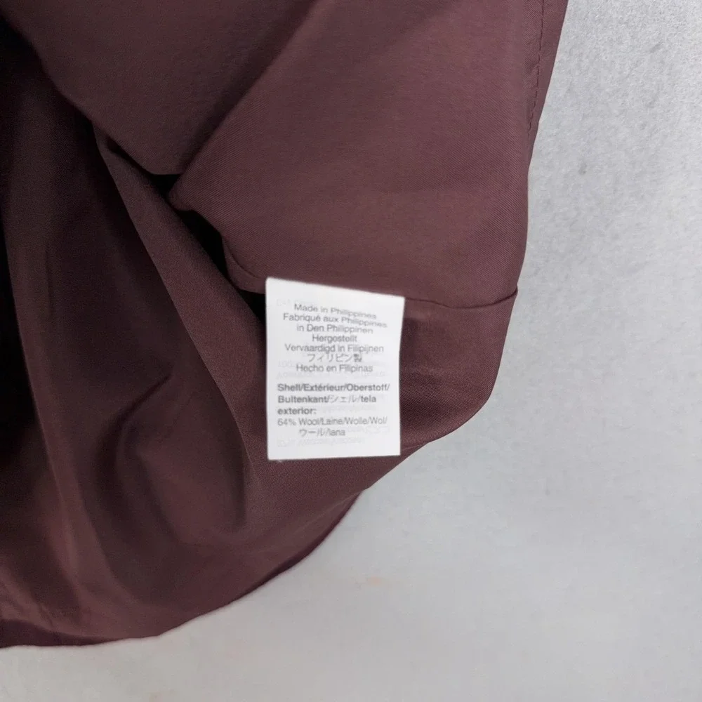 Madewell Skirt Womens 4 Burgundy Wool Blend A Line Mini Zip Pockets Career Fall